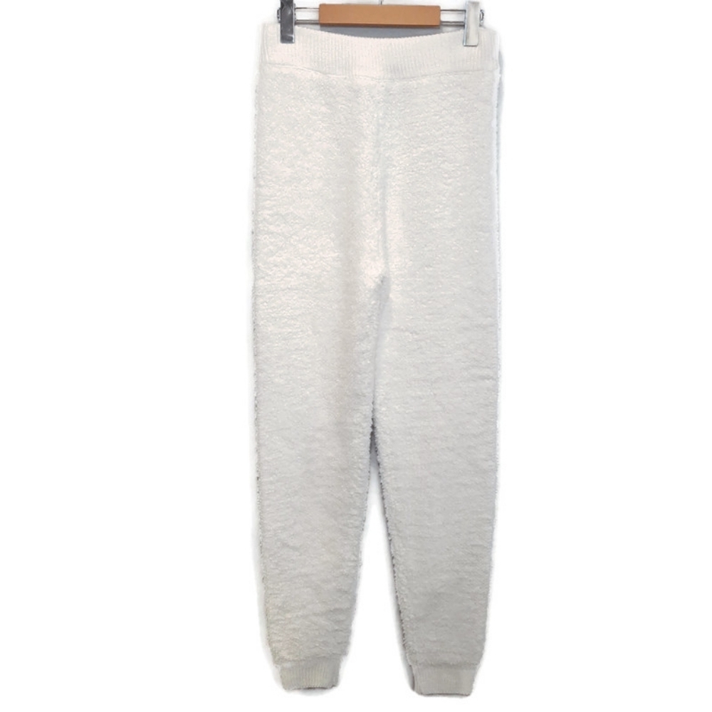 Hera Collection High Waist Terry Jogger Pants Boutique Loungewear Ivory Medium